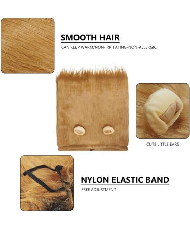 Lion Mane Wig for Dog Costume with Ears Pet Adjustable Cosplay Holiday Photo Shoots Party Fancy Lion Hat Party Activity Light Brown - Buy Online on GoSupps.com