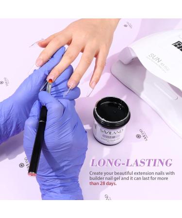 Saviland UV Gel Kit - 2 Pieces Clear & Light Pink Nail Extension & Repair Gel 3.53 oz with Nail Brush & Shapes - Large Capacity Soak-Off UV Gel Set for Perfect Nails - Buy Online on GoSupps.com