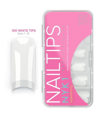 White acrylic false nail tips - professional strong naturally wrong nails tip kit acrylic set from plastic artificial fingernail extensions flexible salon quality uv led gel nail art - Buy Online on GoSupps.com