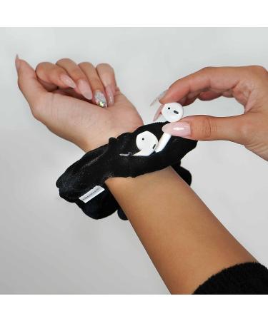 Smunchys Velvet Hair Tie Scrunchies with Hidden Pocket | Zipper Storage for Keys, Money, AirPods | Soft Elastic Bands for Women & Girls - Perfect for Styling All Hair Types - Buy Online on GoSupps.com