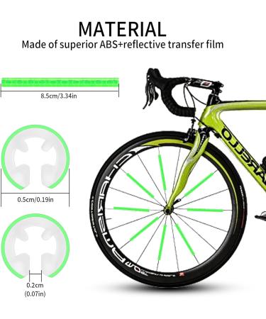72 STK Bike Spoke Reflectors | 360 Visibility | Easy Assembly | White & Green for Standard Bicycles - Buy Online on GoSupps.com