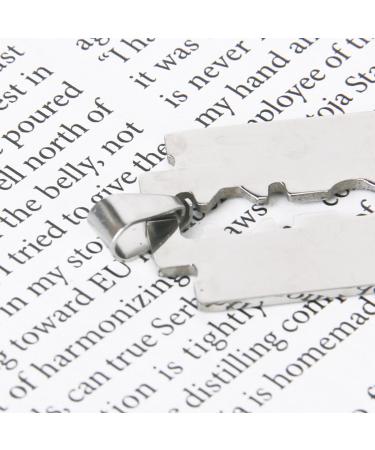 Stuurvnee Men's Razor Blade Pendant - Silver 3.8x2.3cm | Unique Men's Jewelry | International Shipping - Buy Online on GoSupps.com
