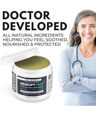 Neuropy Maximum Strength | Neuropathy Cream Balm Treatment with Turmeric Menthol & Arnica Doctor - All Natural Relief for Feet Hands Legs Toes (100g) Handcrafted in The UK - by Sera Organics - Buy Online on GoSupps.com