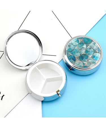 Buy Portable 3 Compartment Pill Box - Travel Medicine Organizer with Silver Lines | Compact Round Pill Case for Purse & Pocket - Buy Online on GoSupps.com
