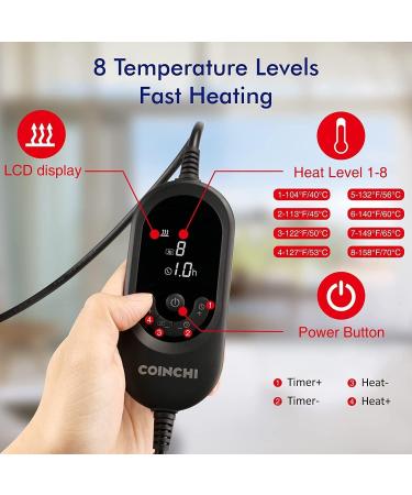 Far Infrared Electric Heating Pad for Back Pain, Cramps & Arthritis Relief - Moist & Dry Heat Therapy - Weighted Pad for Neck & Shoulders - 8 Heat Settings - Auto-Off - Buy Online on GoSupps.com