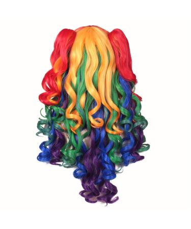 ColorGround Long Curly Cosplay Wig with Rainbow Ponytails - Vibrant Style for Costume Play - Buy Online on GoSupps.com