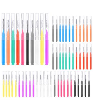 100 Pieces Interdental Brushes 6 Sizes Soft Dental Floss Brush Mini Floss Sticks Dental for Braces Oral Cleaning