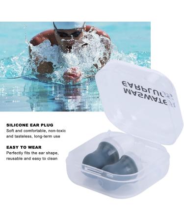 Buy 2 Pairs Silicone Ear Plugs for Swimming & Sleeping - Noise Cancelling & Reduction - Gray Large + PP Box - Buy Online on GoSupps.com