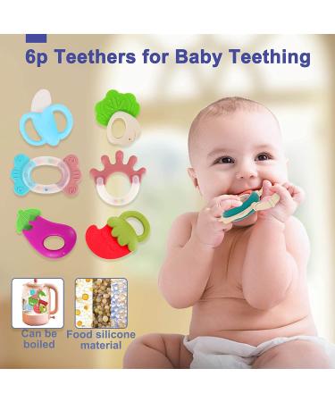 AZEN 20Pcs Baby Rattles Toys for 0-12 Month  Infant Newborn Toddler Toys for 0-6 Months  Baby Toys for 6 to 12 Months  Girl Boy Gifts Set with Teethers and Wrist Socks A-20pcs - Buy Online on GoSupps.com