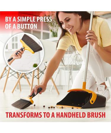 Long Handle Broom and Dustpan Set - Kitchen and Lobby Combo for Floor Cleaning - Buy Online on GoSupps.com