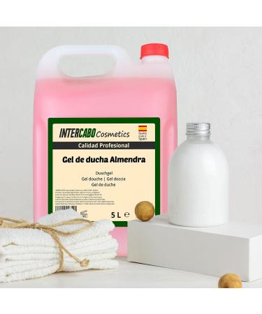 Intercabo Jerrycan with 5L shower gel bath gel 5 liters refill pack of bath gel hotel equipment liquid soap almond blossom shower gel moisturizing Almond 5 l 1er Pack - Buy Online on GoSupps.com