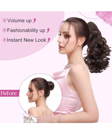 Silk-co 11 Short Curly Ponytail Extension in Medium Blonde - 11 Inch Length | Clip-in Hair Extension for Women - Buy Online on GoSupps.com