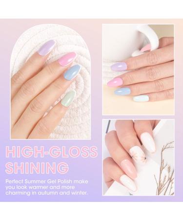 Perfect Summer 12-Piece Gel Nail Polish Set - Pink, Green, Nude UV/LED Gel Polish Kit for DIY Manicure - Ideal Gifts for Women - Romantic Encounter Collection - Buy Online on GoSupps.com