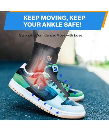 Ankle Brace for Sprained Ankle | Lightweight Lace-Free Support for Men & Women | Metal Springs Splint Stabilizer for Sports - Basketball Volleyball Tennis - Buy Online on GoSupps.com