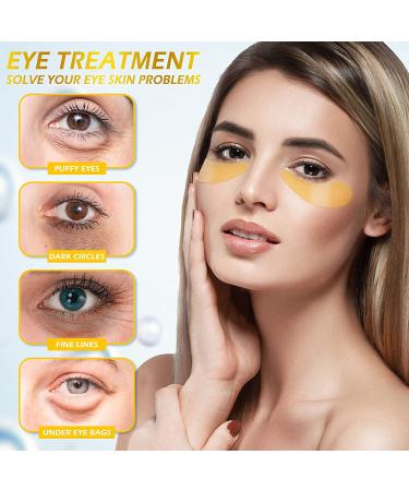24K Gold Under Eye Masks - Collagen Patches for Dark Circles, Puffiness & Anti-Wrinkle - 30 Pairs - Buy Online on GoSupps.com