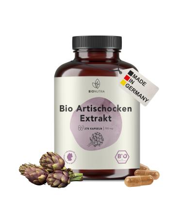 BIOONUTRA Artichoke in organic extract | 270 capsules of 700 mg | 2.5% cynarin | 3 months consumption | Organic farming in France | Vegan | No additives | Made in Germany