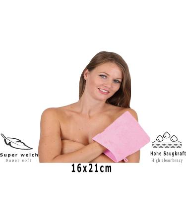 Buy Betz 10-Piece Cotton Wash Gloves Set | Palermo Rose & Turquoise - 16x21 cm | International Shipping - Buy Online on GoSupps.com