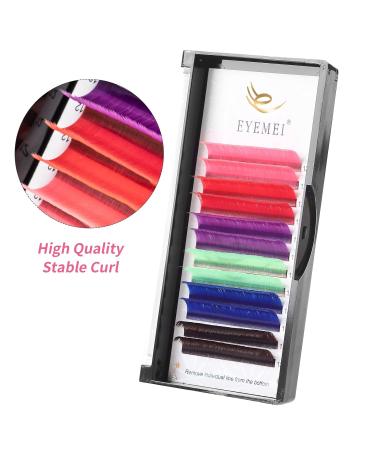 Shop Colored Lash Extensions | Easy Fan Volume Lashes 0.07 D 14mm in Pink Red Purple Blue Green & Dark Brown - Self Fanning Options Available - Buy Online on GoSupps.com