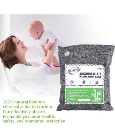 Natruth Bamboo Charcoal Air Purification Bags - Natural Odor Eliminator for Home Car & More | 6 Pack (200g & 75g) - Best Deodorizer for Refrigerator Shoes & Cabinets - Buy Online on GoSupps.com