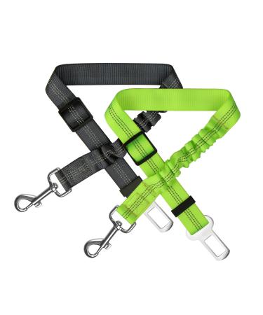 Zellar Dog Seat Belt 1 pack Adjustable Elastic Bungee Strong Durable Dog Car Harness Restraint With 360 Degree Swivel Attach Won't Twist black
