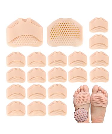 10 pairs of forefoot pads male and female foot cushions gel breathable and soft silicone foot pad foot protection forefoot pain diabetic feet cornea bubbles meat -colored