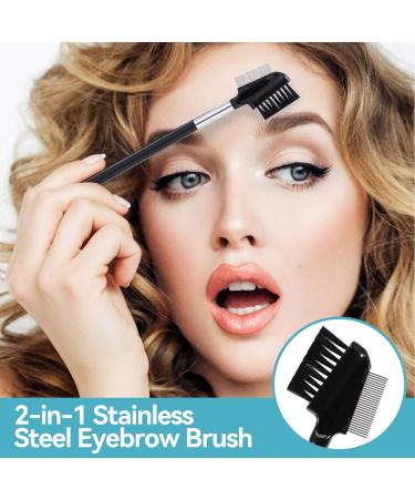Double-Sided Eyebrow Brush 2-in-1 - Eyelash Comb for Lashes & Brows - 3PCS - Buy Online on GoSupps.com