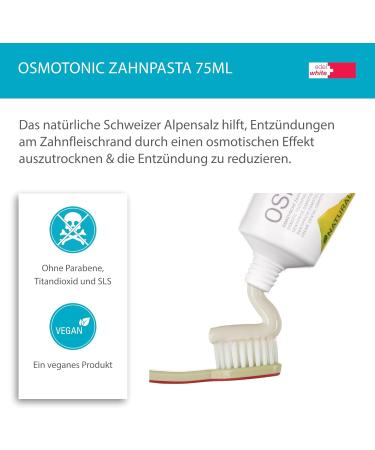 Edel+White Osmotonic Toothpaste 75ml | Fluoride-Free Discoloration & Gum Inflammation Solution | Gentle Tooth Cleaning - Buy Online on GoSupps.com