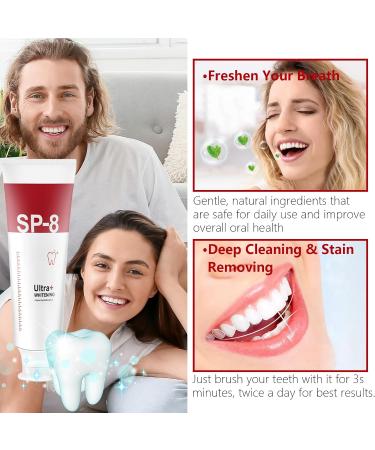 SP-8 Ultra Whitening Toothpaste | Probiotic Brightening & Fresh Breath | 2 Toothbrush Set - Shop Now for International Shipping - Buy Online on GoSupps.com