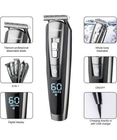 Hatteker Hair Clippers Beard Trimmer - Cordless Grooming Kit for Men, Kids, Adults - LED Display, USB Rechargeable, Wet & Dry - Buy Online on GoSupps.com