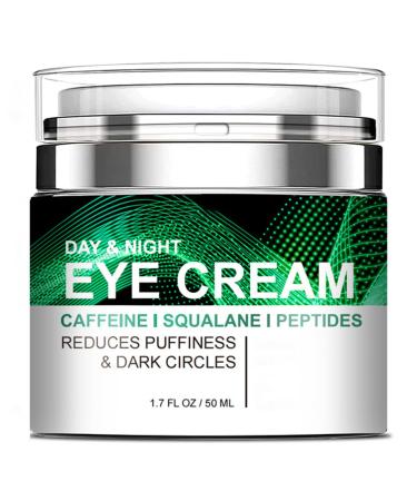 Grospe Caffeine Eye Cream for Puffiness and Bags Under Eyes Daily Anti-Wrinkle Cream Collagen Peptide Eye Cream Day and Night Reduce The Look Of Aging Line Smoothing Skin Care 1.7 FL OZ 1 Pack