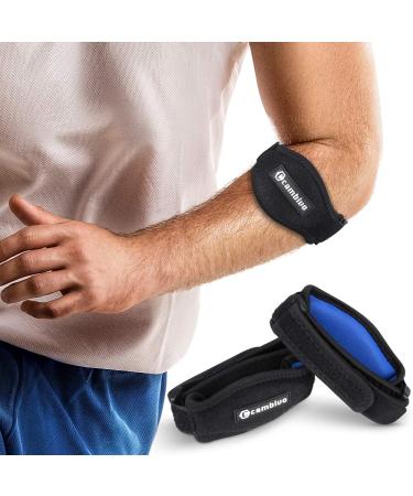Cambivo elbow bandage men X2 elbow bandage suitable arthritis tendonitis elastic tennis arm and golf arm cuff with compression pads for sports fitness tennis