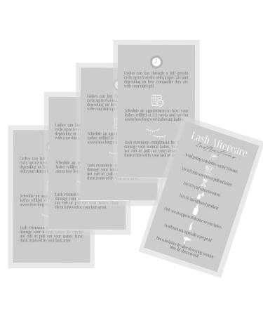 Lash Extension Aftercare Cards | 50 Pack | Double Sided | 3.5x2 inches | Gray & White Design | After Care Instructions for 2-3 Week Fillers - Buy Online on GoSupps.com