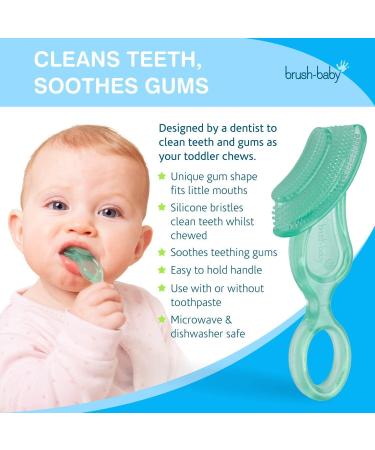 Brush-Baby Chewable Toothbrush and Teether (10-36 Months) - Teal | For Teething Toddlers and Chewers - Buy Online on GoSupps.com