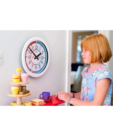 EasyRead Time Teacher Kids Wall Clock - Educational Children's Clock for Classroom and Bedroom - 29cm Red/Blue Face - Buy Online on GoSupps.com