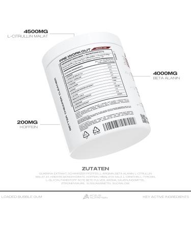 Buy Aceus Nutrition Bubble Gum Pre Workout Booster - 30 Portions 200mg Caffeine Creatine Monohydrate & 10 Active Ingredients | Shop Internationally - Buy Online on GoSupps.com