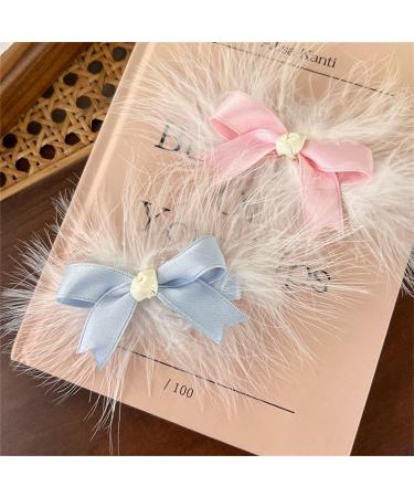PLCPDM Hair Clip Bangs Clip Sweet Girls Duckbill Clip Headdress Hair Accessories Bow Hairpin Blue - Buy Online on GoSupps.com