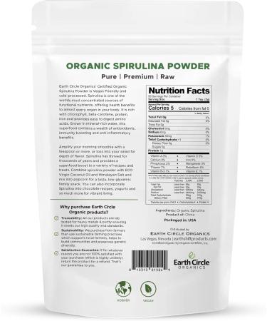 Earth Circle Organics Chlorella 400 Tablets (Pack of 2) and Spirulina Powder 4oz Bundle High Potency Vegan Superfood Supplement Packed with Protein Vitamins & Minerals for Daily Energy and Health - Buy Online on GoSupps.com