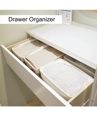 HNZIGE Small Storage Baskets (6 Pack) - White & Gray Fabric Baskets for Shelves, Closets, Laundry & Nursery - Decorative Gift Baskets - 11.8 x 7.8 x 5.1 - Buy Online on GoSupps.com