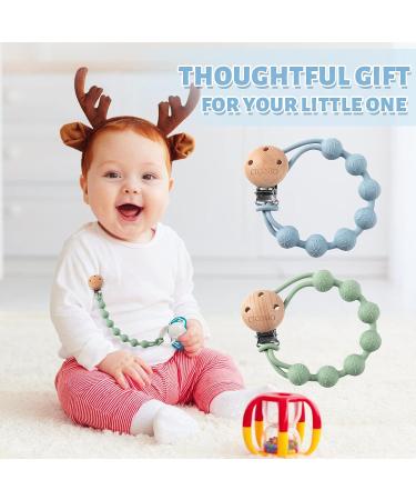 Silicone Pacifier Clip - One Piece Design for Baby Boys Girls - Sage+Ether - Buy Online on GoSupps.com