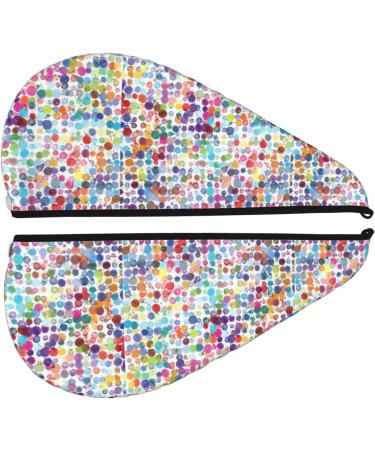 Hair Towel Wrap & Turban for Quick Drying | Colorful Watercolor Dots Shop Internationally - Buy Online on GoSupps.com