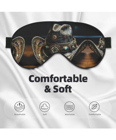 American West Rodeo Hat Eye Mask | Soft Double-Sided Sleep Blindfold with Adjustable Strap - Block Out Light in Black - Buy Online on GoSupps.com
