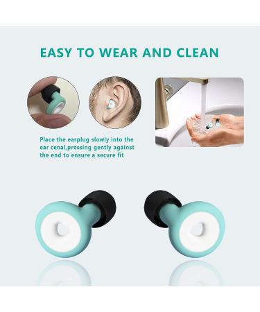 Super Soft Reusable Flexible Ear Plugs for Sleeping - 28dB Noise Cancelling - Ideal for Work, Study, Swimming, Motorcycle - Includes 6 Silicone Ear Tips - Blue/Black - Buy Online on GoSupps.com