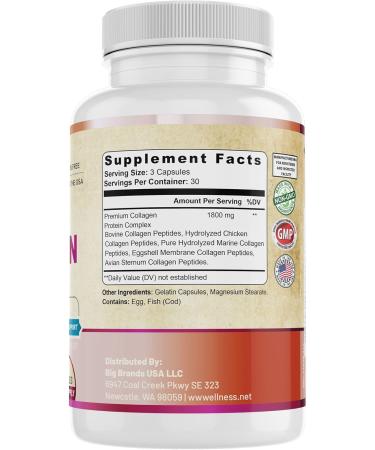 WHOLE WORLD WELLNESS Collagen Complex Supplement | Supports Skin Hair & Nails, Energy & Memory | Non-GMO, Gluten Free, Dairy Free | 90 Capsules | Made in The USA. - Buy Online on GoSupps.com