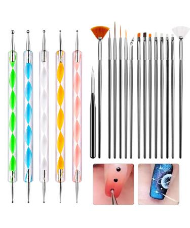 20-Piece Nail Art Design Painting Pen Set - Premium Brushes & Polish Pens for Manicure - Perfect for Professional & DIY Nail Designs - Buy Online on GoSupps.com