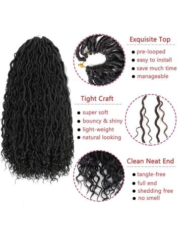 Boho Goddess Locs Crochet Hair 22 5 Packs - River Faux Curly Wavy Style - Synthetic Extensions - 1B Color - Buy Online on GoSupps.com