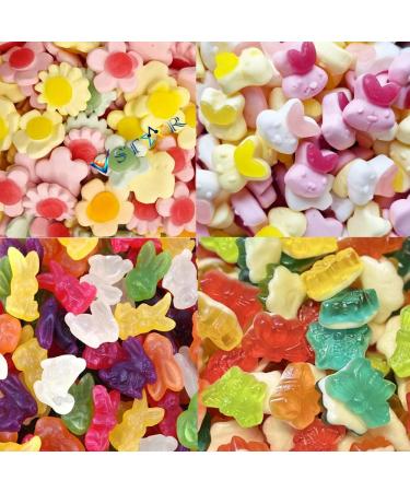 Easter Mixed Rabbit Heads Happy Flowers Bunnies & Butterflies Fruit flavour sweets (1kg)
