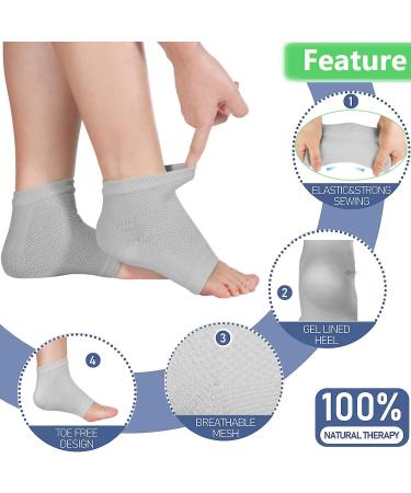  AWIWTOBQ Pack of 3 pairs of moisturizing gel socks - Soft ventilation - Open-heel socks - For dry and hard skin - Buy Online on GoSupps.com