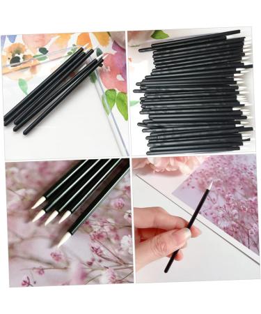 SOESFOUFU 100pcs Disposable Eyeliner Makeup Brush Applicator Eyeliner Brush Head Black Artificial Fiber - Buy Online on GoSupps.com