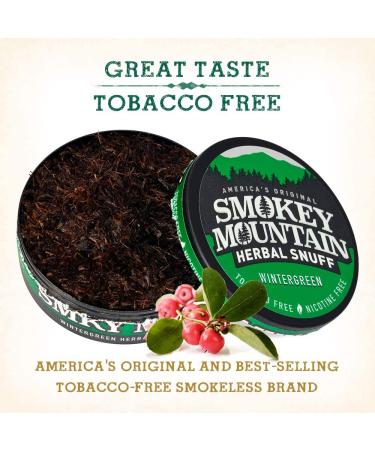Smokey Mountain Herbal Wintergreen Long Cut Snuff - Tobacco and Nicotine Free - Buy Online on GoSupps.com