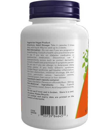 NOW Supplements Dandelion Root 500mg Capsules 100 Count - Buy Online on GoSupps.com
